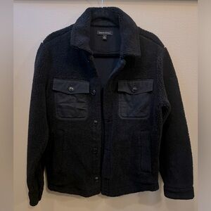 Banana Republic Black Sherpa Shacket size Small